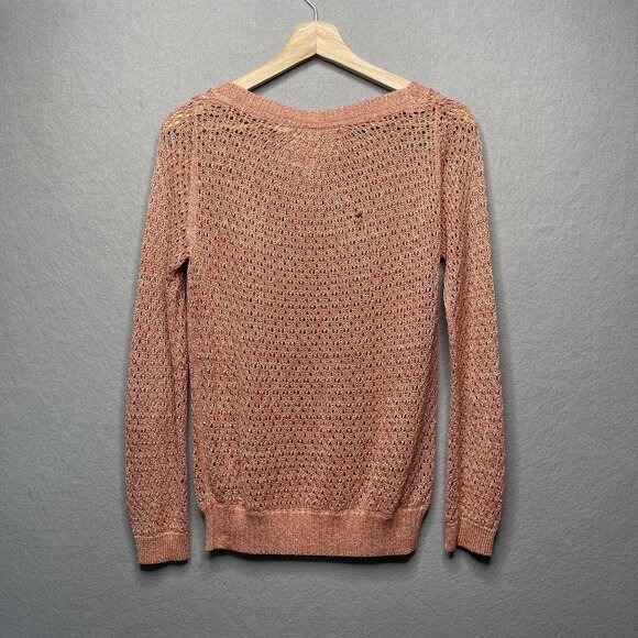 Anthropologie Guinevere Glimmered Pullover Sweater Women's Size S Open Knit - Picture 4 of 5